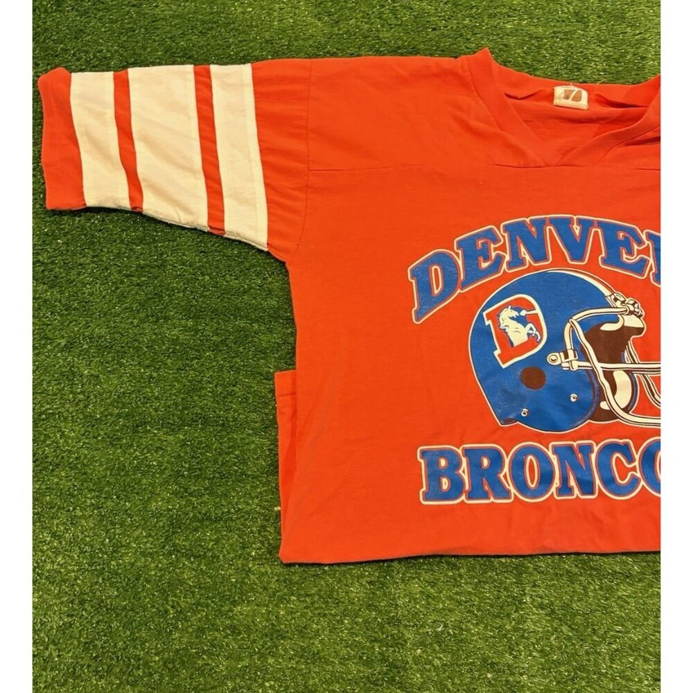 Vintage Denver Broncos shirt mens large orange blue logo 7 1990s NFL 27 - Picture 6 of 12